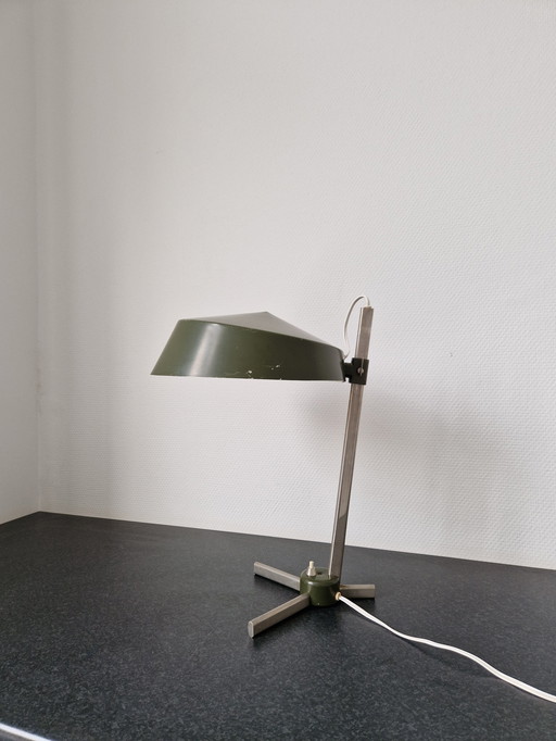 Vintage Tafellamp Bureaulamp Jaren 60 Olijfgroen Design