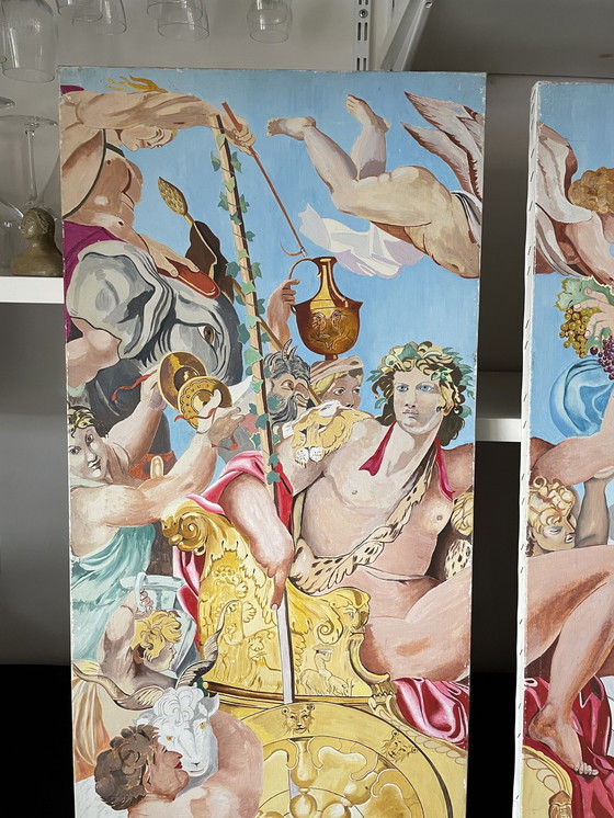 Image 1 of Diptiek barokschilderij - Triomf van Bacchus en Ariadne