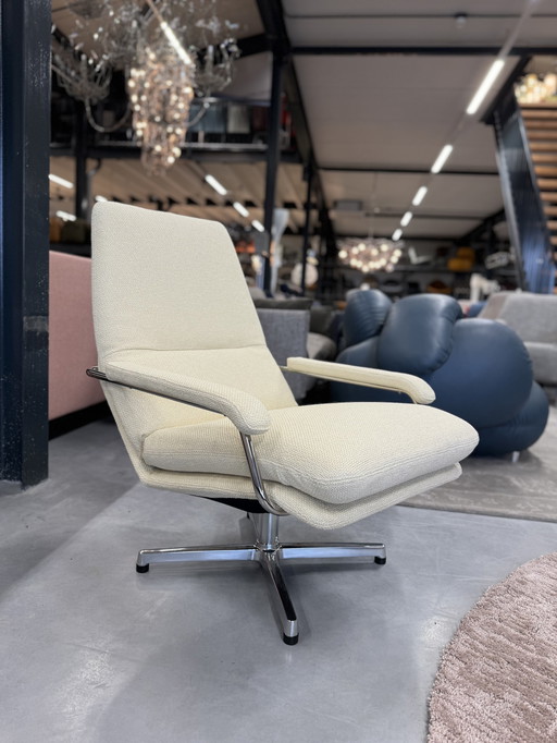 Gelderland 400 Fauteuil Bolster crème stof draai stoel