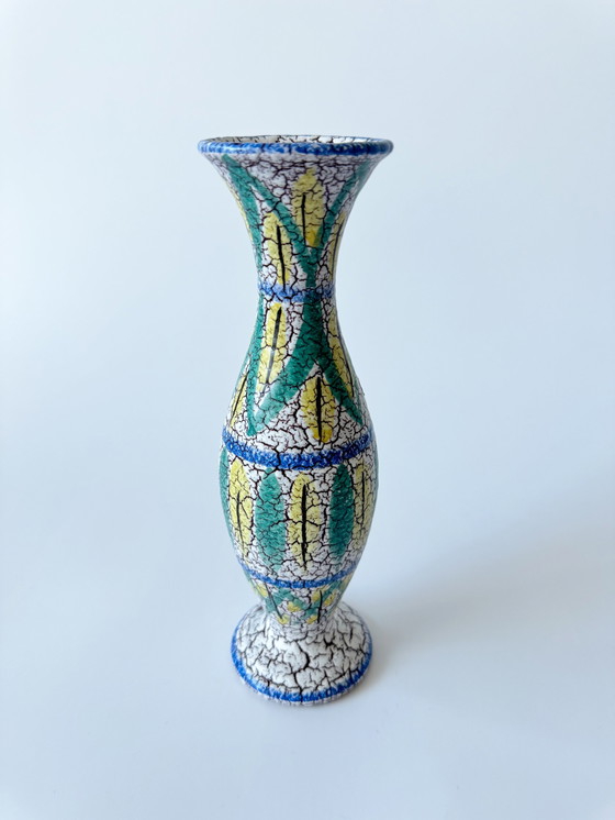 Image 1 of Marzi & Remy 172/1, Vaas van keramiek met craqueléglazuur / krimpglazuur, West-Duitsland, Wgp, Mid Century Modern, jaren 1950