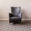 8 Zeer fraaie Montis Windy fauteuils in zwart leder