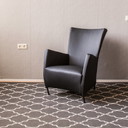 8 Zeer fraaie Montis Windy fauteuils in zwart leder