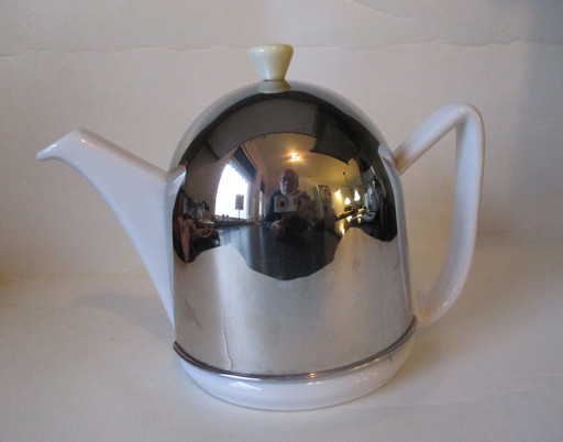 Theepot Cosy® Manto 1L, Keramiek Theepot Met Een Hoogglans Rvs Mantel.
