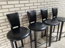 4x Vintage leren barkrukken staal