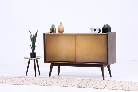 Image 1 of Tijdloze hoogglans ladekast 60s | Mid Century kast vintage opbergruimte retro 70s hout 1v2