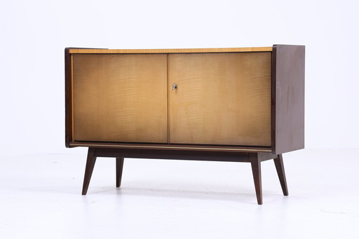 Tijdloze hoogglans ladekast 60s | Mid Century kast vintage opbergruimte retro 70s hout 1v2