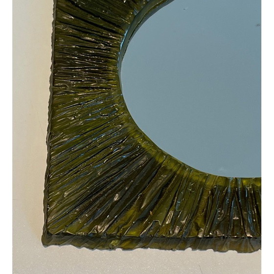 Image 1 of Vintage groene spiegel van hars, 1970