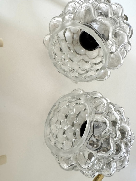 Image 1 of Paar Helena Tynell Stijl Bellen Glas Wandlampen Glas/Brass, Vintage