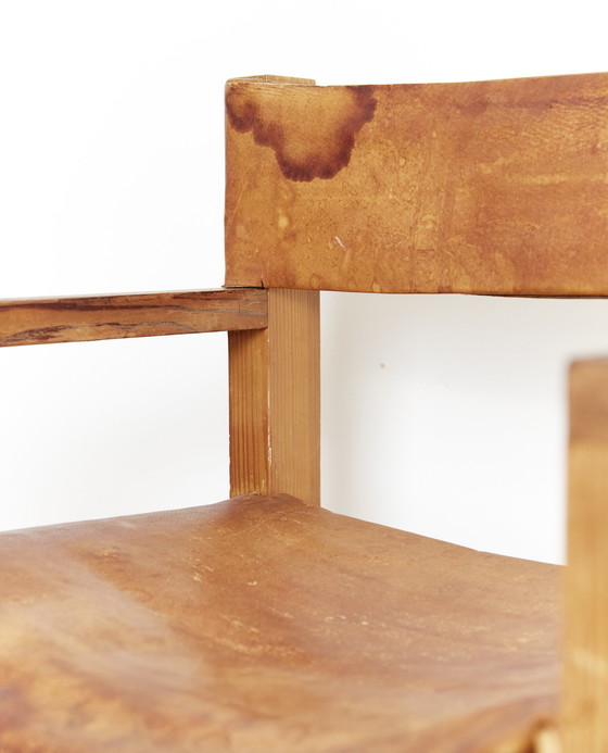 Image 1 of Fauteuil van massief dennenhout en tuigleer van Biosca