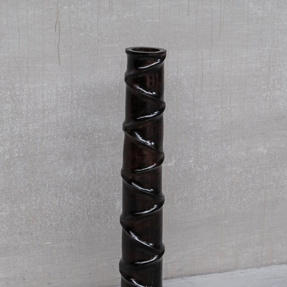 Image 1 of Paar vintage houten Franse decoratieve vazen, jaren 1980