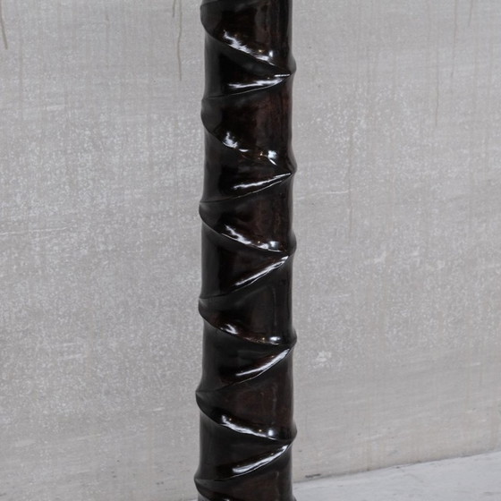 Image 1 of Paar vintage houten Franse decoratieve vazen, jaren 1980