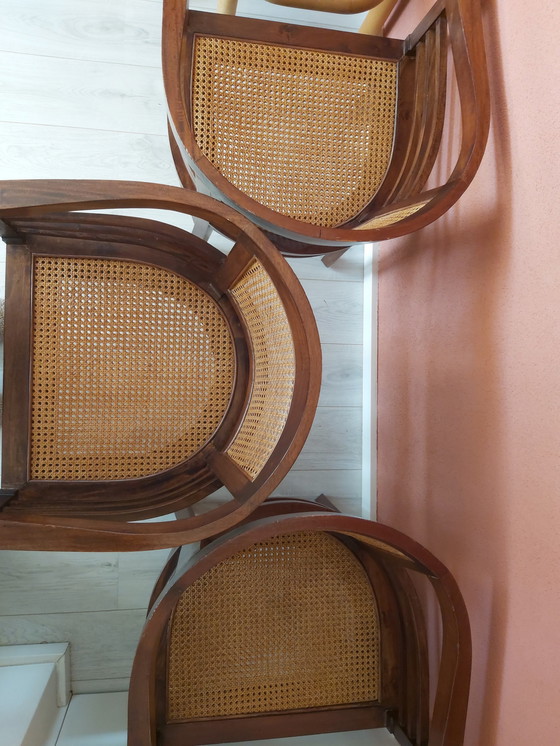 Image 1 of 3x Vintage Indonesisch teakhoutenstoel