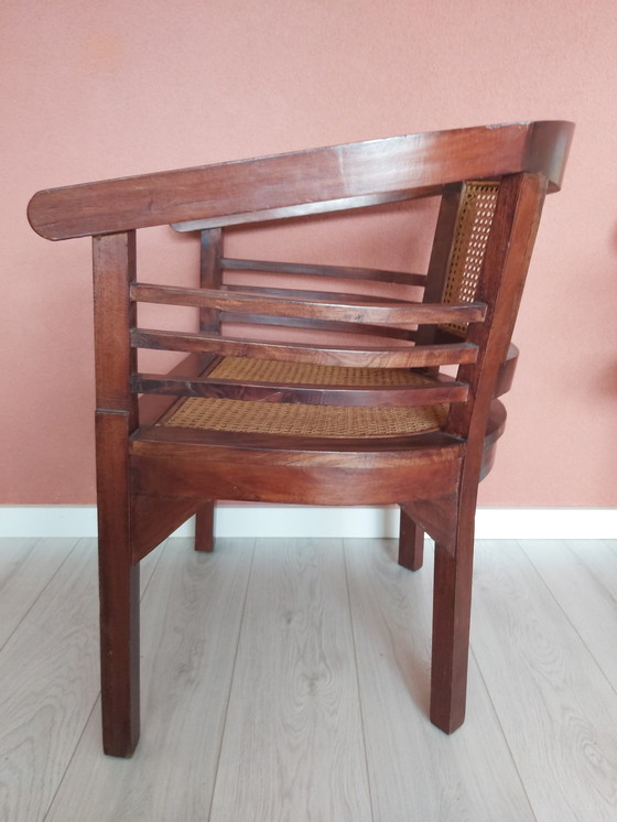 Image 1 of 3x Vintage Indonesisch teakhoutenstoel