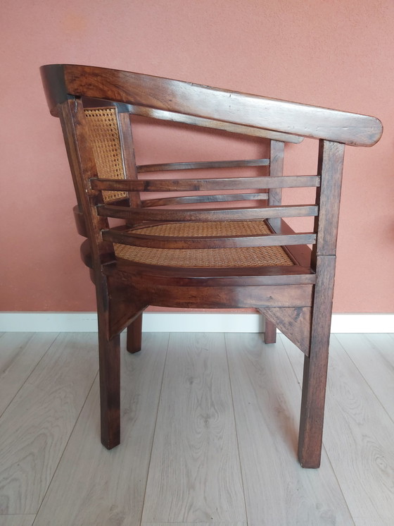 Image 1 of 3x Vintage Indonesisch teakhoutenstoel