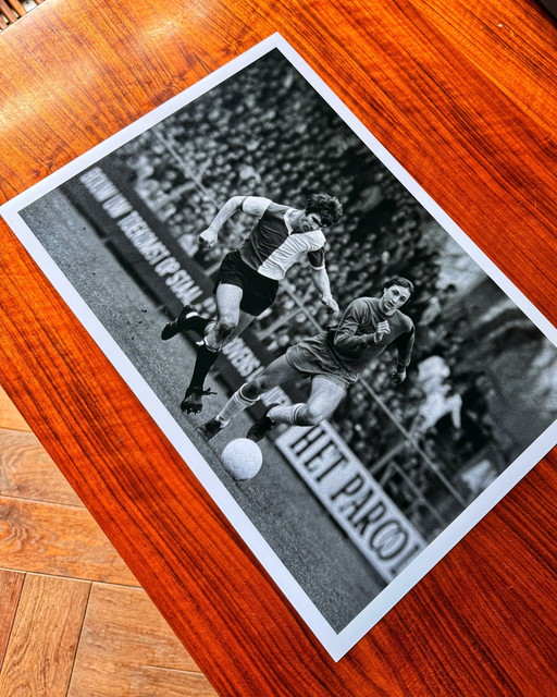 1x Fine Art Sport Fotografie | Johan Cruijff En Willem Van Hanegem, 1970