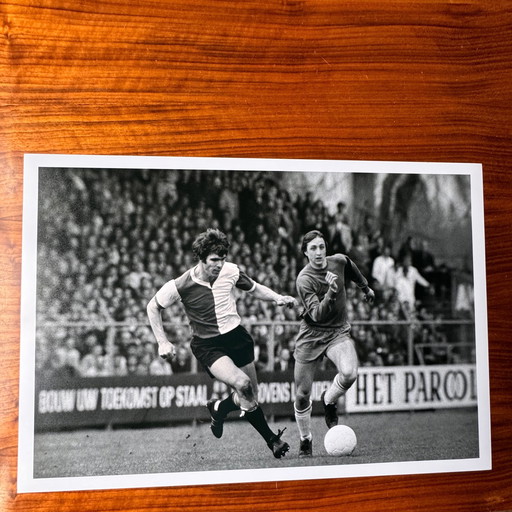 1x Fine Art Sport Fotografie | Johan Cruijff En Willem Van Hanegem, 1970