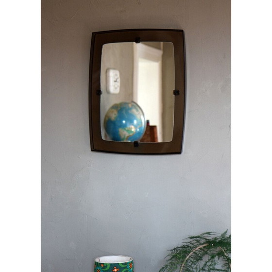 Image 1 of Vintage spiegel in gerookt plexiglas, Frankrijk 1960