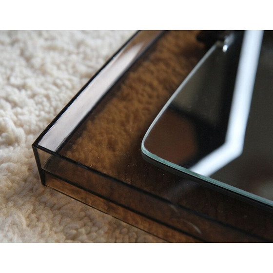 Image 1 of Vintage spiegel in gerookt plexiglas, Frankrijk 1960