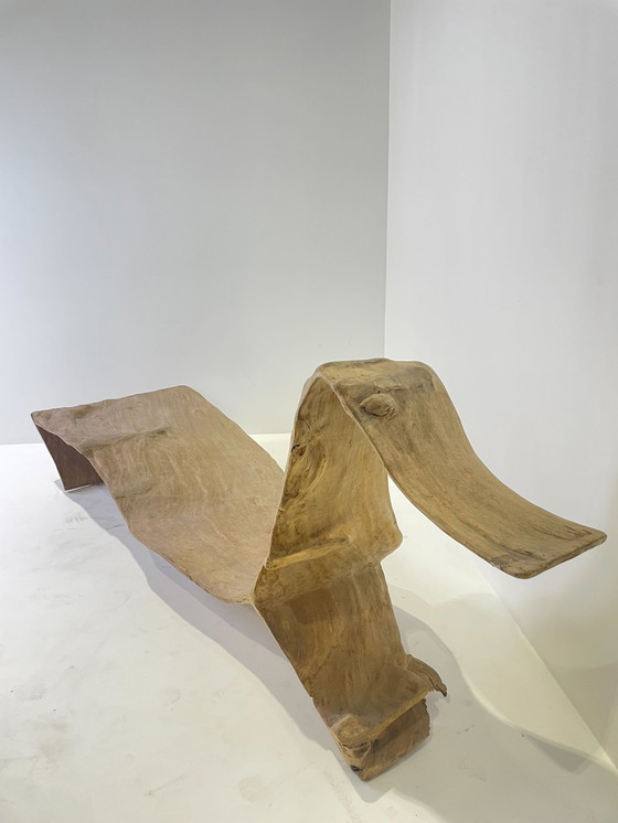 Image 1 of Design lounge chair/sculptuur teakhout