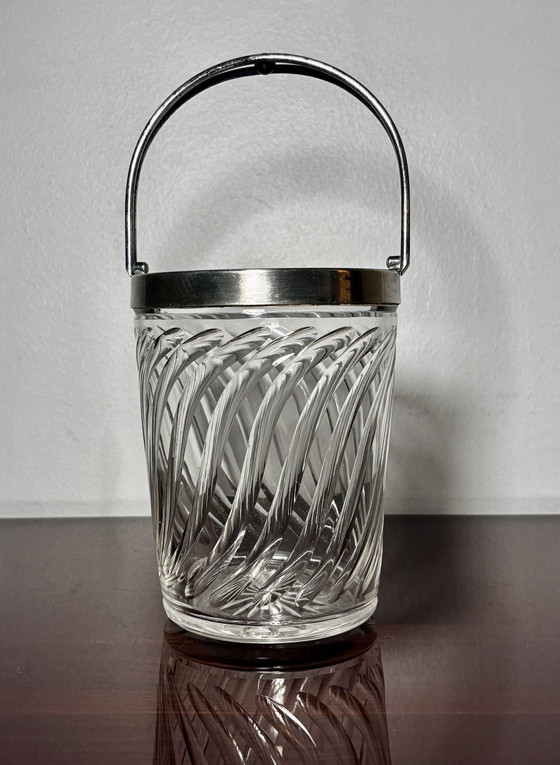 Image 1 of Seau À Glace Cristal Métal Argenté Stijl Baccarat / Vsl