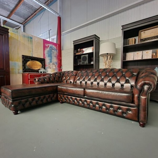 Acme Klassieke Chesterfield Sofa - Antiek Bruin, Leder