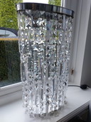 2x Kristallen glazen tafellampen