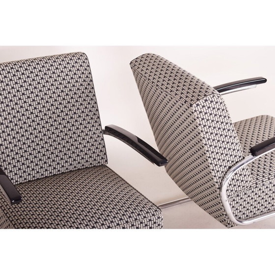 Image 1 of Paar vintage grijze fauteuils van Mucke Melder, Tsjecho-Slowakije 1930