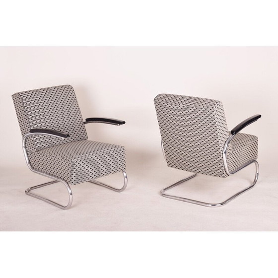 Image 1 of Paar vintage grijze fauteuils van Mucke Melder, Tsjecho-Slowakije 1930