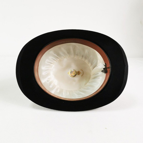 Image 1 of Vintage bolhoed van zwart vilt en stof voor Christys Londen, Engeland 1950