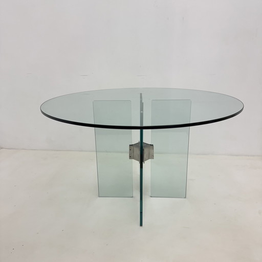 Ghyczy Eettafel Rond Glas Jaren 70 Design 