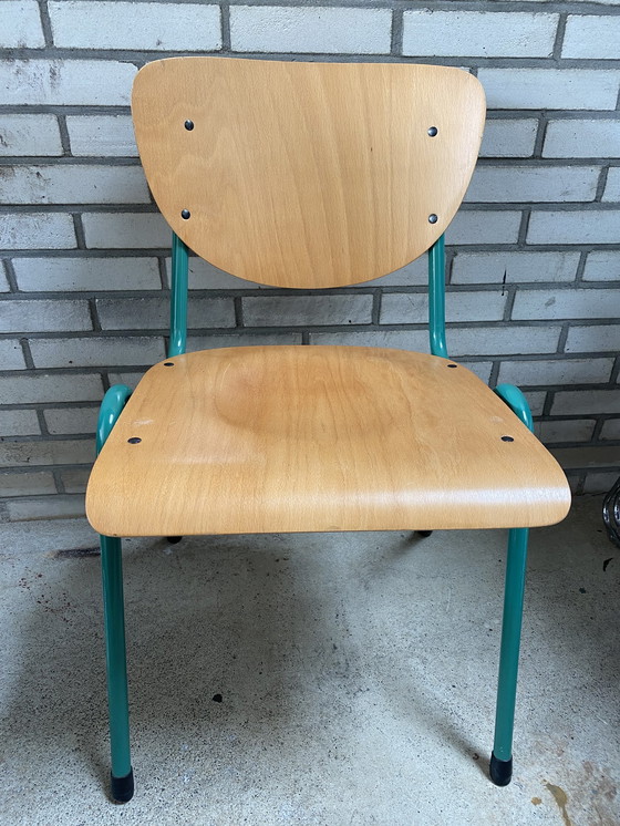 Image 1 of 6x vintage stapelbare schoolstoelen