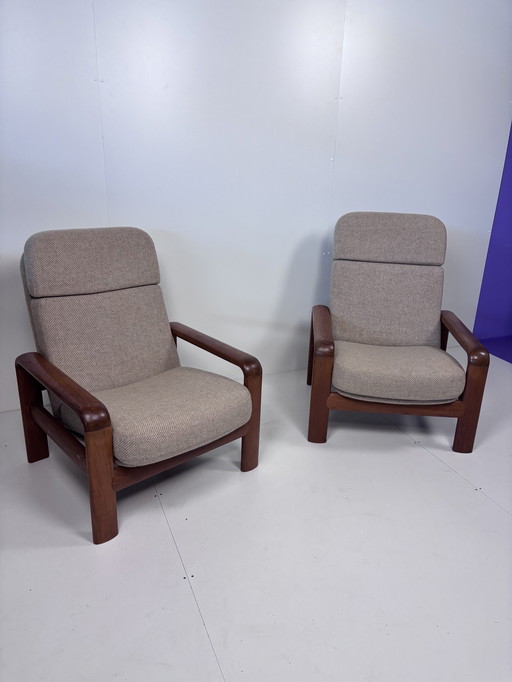 2 X Vintage Dyrlund Easy Chairs Fauteuil