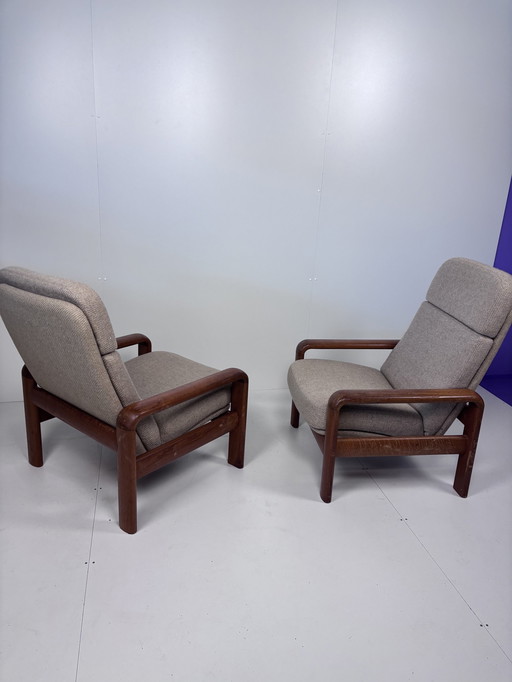 2 X Vintage Dyrlund Easy Chairs Fauteuil