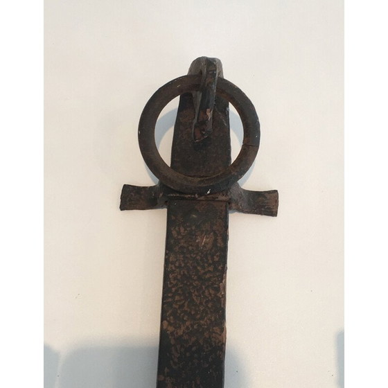 Image 1 of Set van 3 vintage smeedijzeren wandlampen, 1950