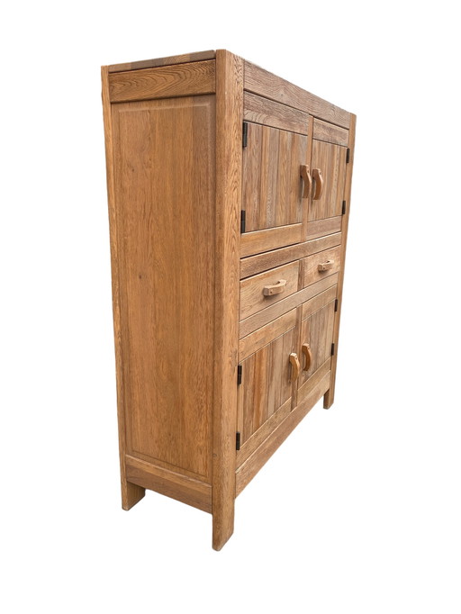 Brutalist oak cabinet by De Puydt kunstmeubelen