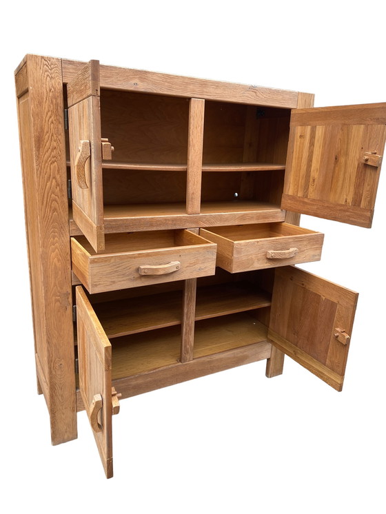 Image 1 of Brutalist oak cabinet by De Puydt kunstmeubelen