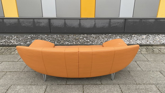 Image 1 of Rolf Benz Design Sofa 1600 leer oranje 2-zits