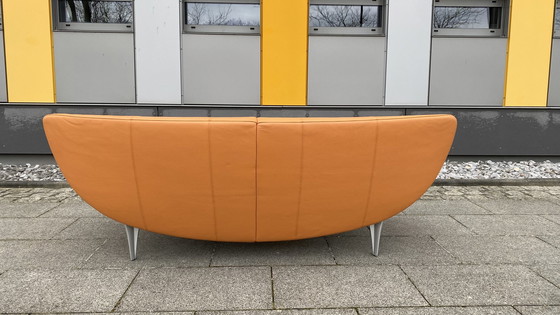 Image 1 of Rolf Benz Design Sofa 1600 leer oranje 2-zits