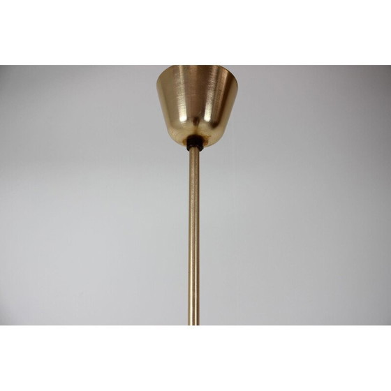 Image 1 of Vintage kroonluchter van metaal en glas door Kamenický Šenov, Tsjecho-Slowakije 1970