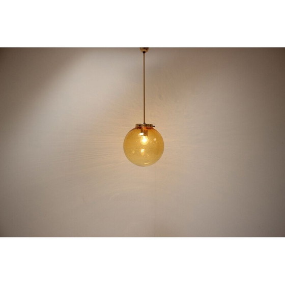 Image 1 of Vintage kroonluchter van metaal en glas door Kamenický Šenov, Tsjecho-Slowakije 1970