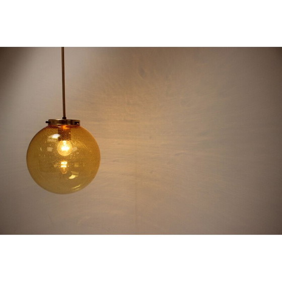 Image 1 of Vintage kroonluchter van metaal en glas door Kamenický Šenov, Tsjecho-Slowakije 1970