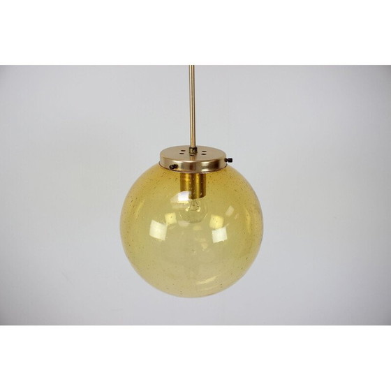 Image 1 of Vintage kroonluchter van metaal en glas door Kamenický Šenov, Tsjecho-Slowakije 1970