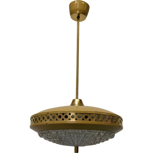 Metalen hanglamp uit het ruimtetijdperk door LUDIB Bratislava, 1970