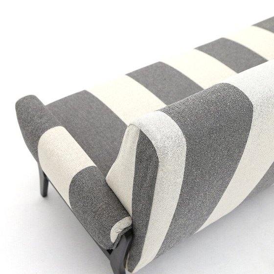 Image 1 of Vintage 3-zitsbank met houten structuur, jaren 1950