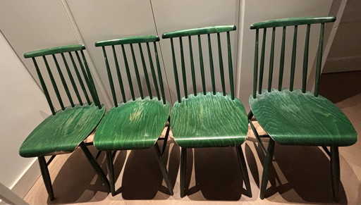 4X Ilmari Tapiovaara Eettafel Stoelen opknapper