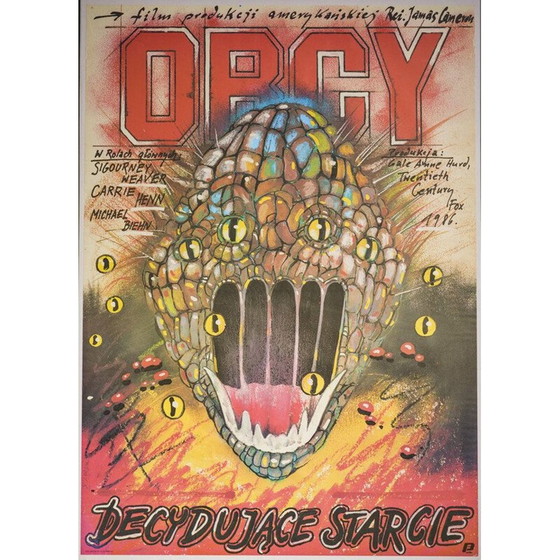 Image 1 of Vintage filmposter "Aliens" door Andrzej Pągowski, Polen 1987