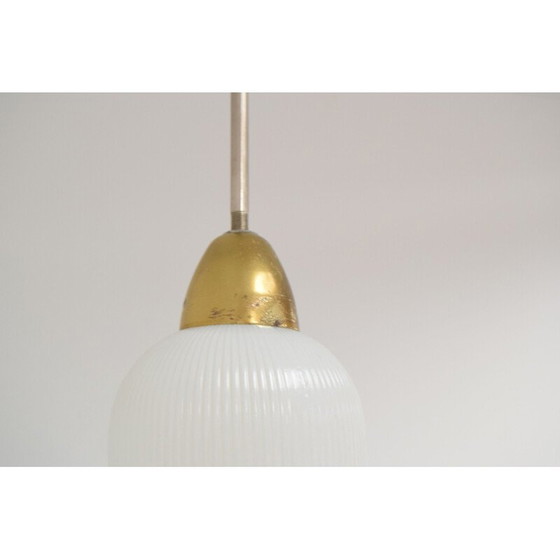 Image 1 of Vintage glazen en metalen hanglamp, Tsjechoslowakije 1970