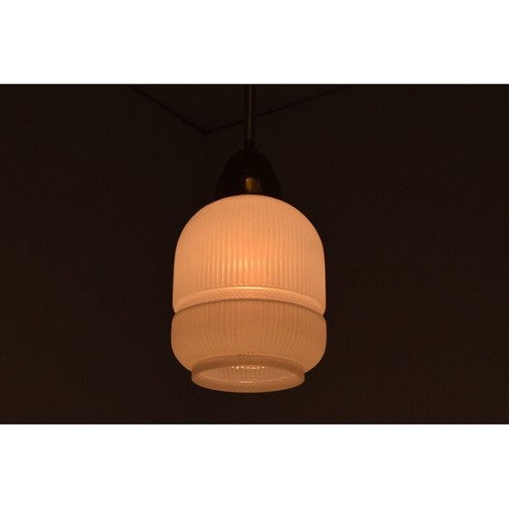 Image 1 of Vintage glazen en metalen hanglamp, Tsjechoslowakije 1970