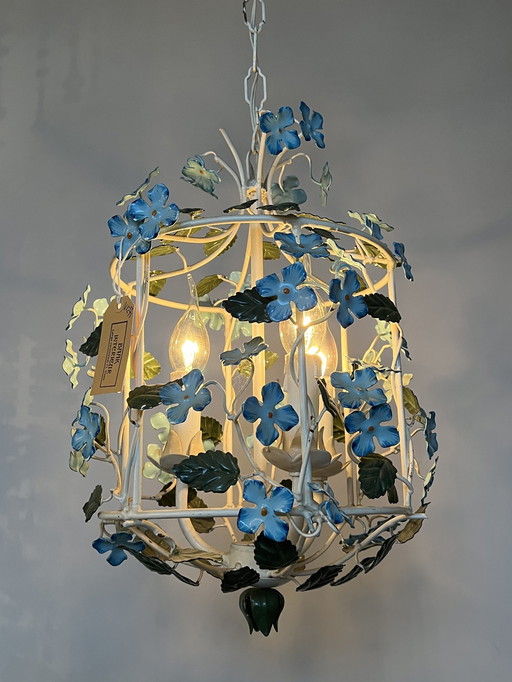 Vintage Italiaanse Bloemen Hanglamp Kroonluchter Lantaarn