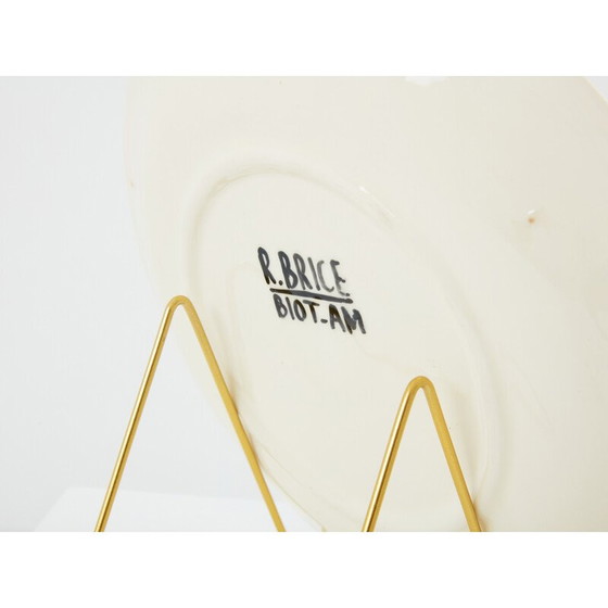 Image 1 of Vintage geglazuurd keramisch bord door Roland Brice, 1950